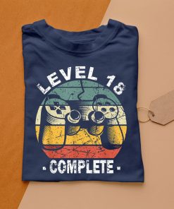 t shirt navy regalo de cumpleaC3B1os nC3BAmero birthday level 18 complete camiseta PRfiH
