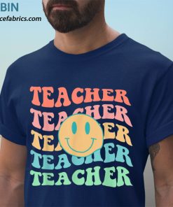 t shirt navy retro teacher inspirational colorful elementary school Aukxd