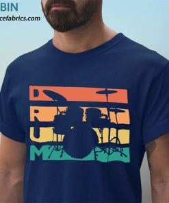 t shirt navy retro vintage drumming d8Tis