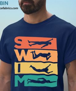 t shirt navy retro vintage swimming nnHgO
