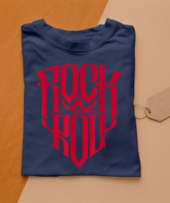 t shirt navy rock 26 roll music graphic design ushd1