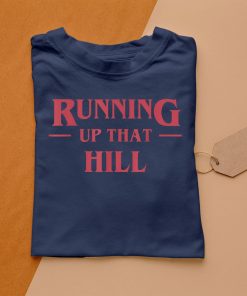 t shirt navy running up that hill 41543