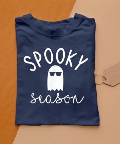 t shirt navy spooky season ghost dMWy5