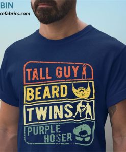 t shirt navy tall guy beard twins purple hoser zg4to