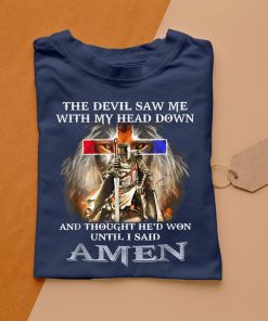 t shirt navy the devil saw me with my head down thought he won 4os7G