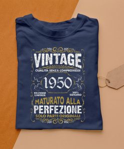 t shirt navy vintage 1950 72 anni regalo 72C2B0 compleanno uomo donna maglietta QdrVy