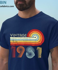 t shirt navy vintage 1981 shirt for men women 41 year old 41st birthday 5bx7x