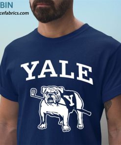 t shirt navy yale university handsome dan bulldog college mascot UTSht
