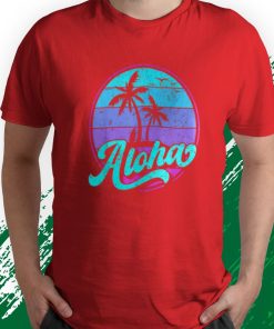 t shirt red aloha hawaii retro vintage sunset drbrt