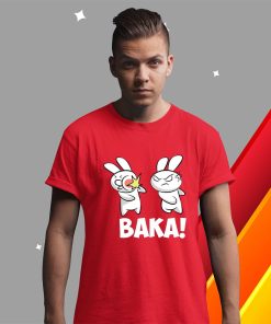 t shirt red anime baka rDhfs