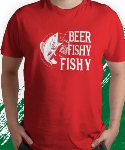 t shirt red beer fishy fishy funny fishing m0mcq