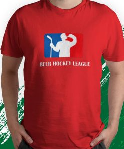 t shirt red beer hockey league NBEZl