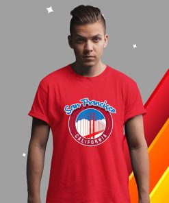 t shirt red california san francisco city gift bridge souvenir sf mio1g