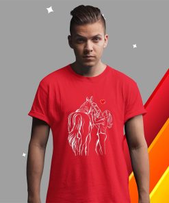 t shirt red cheval amant chevaux fille femmes C3A9quitation xrFDd