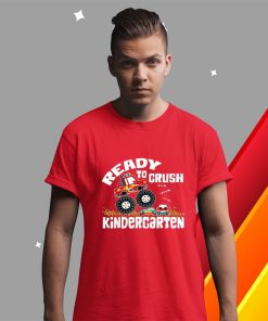 t shirt red crush kindergarten monster truck back to school student JHJzX