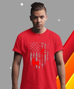 t shirt red deer hunting american flag bow hunting UsrYD