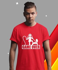 t shirt red divertenti addio al celibato matrimonio game over jvCyt