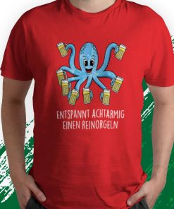 t shirt red eight armed einorgel octopus beer rear m0aFN