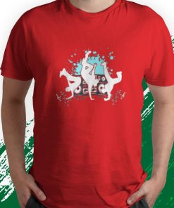 t shirt red grand cadeau de breakdance trucage de musique hip hop AspGW