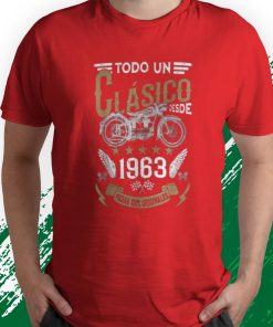 t shirt red hombre motero todo un clC3A1sico nacido en 1963 cumpleaC3B1os camiseta H0fjS
