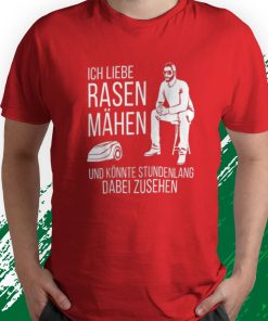 t shirt red ich liebe rasen mow ITgRI