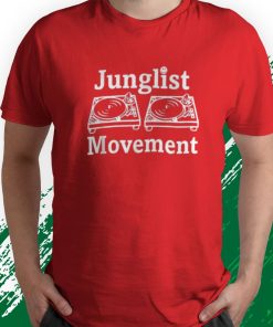 t shirt red junglist movement jungle drum and bass music design maglietta VHZ7H