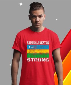 t shirt red karakalpakstan flag uzbekistan bEWNI