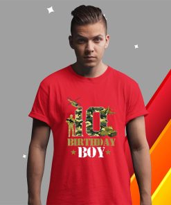 t shirt red kids 10th birthday military themed camo boys 10 yrs old soldier 2qeea