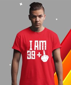 t shirt red middle finger 40th birthday xsDNn