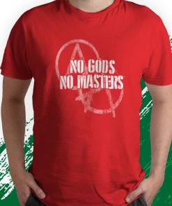 t shirt red no gods no masters anarchist atheist 9nWON