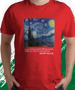 t shirt red noche estrellada de vincent van gogh LhMbv