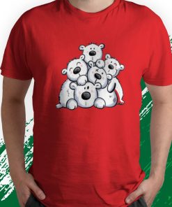 t shirt red polar bears fun aHPsI