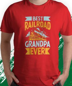 t shirt red railroad grandpa locomotive train l5S50
