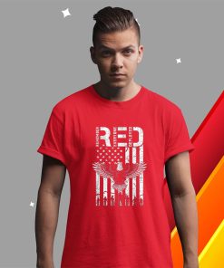 t shirt red red friday remember everyone deployed patriotic us flag smOGt