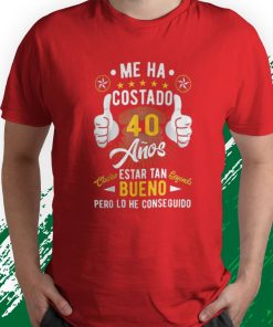 t shirt red regalo 40 cumpleaC3B1os hombres mujeres 40 aC3B1os camiseta 5dfP7