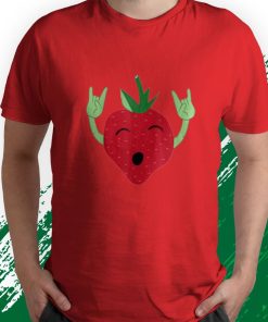 t shirt red rock and roll strawberry cool strawberry klw1u