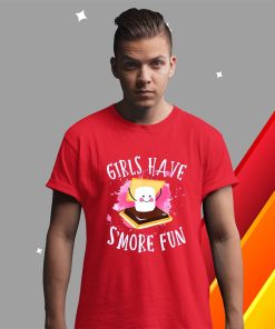 t shirt red smores camping girls have smore fun K2zYM