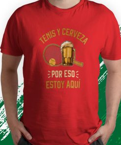 t shirt red tenis y cerveza funny tennis and beer atE7w