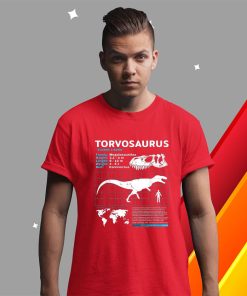 t shirt red torvosaurus fact sheet dinosaur facts Q70kr