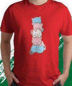 t shirt red trans pride flag kawaii cat cute transgender 1NVeW