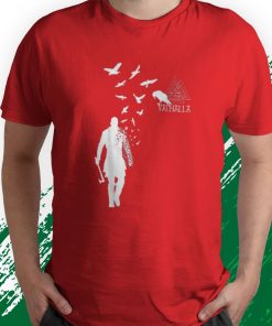 t shirt red viking ragnar lodbrok valhalla odin ravens TJDOS