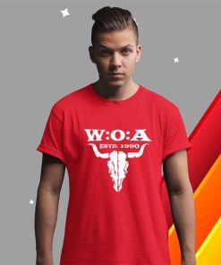 t shirt red wacken open air white logo 8WinN