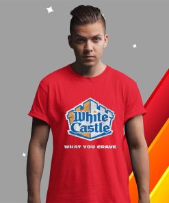 t shirt red white castle distressed logo iML8x