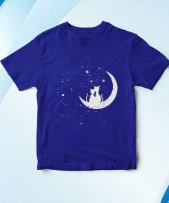 t shirt royal chats regardant les C3A9toiles motif romantique chat galaxie G8PR8