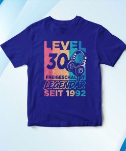 t shirt royal level 30 years birthday shirt man gamer 1992 birthday OfF4i