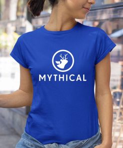 t shirt royal mythical white logo 3hrBy
