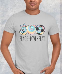 t shirt sport grey tie dye soccer peace love play sRayV