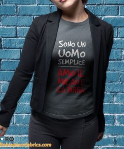 t shirt sport grey uomo maglietta milan divertente regalo tifoso milan amo la birra maglietta Yz5Fy