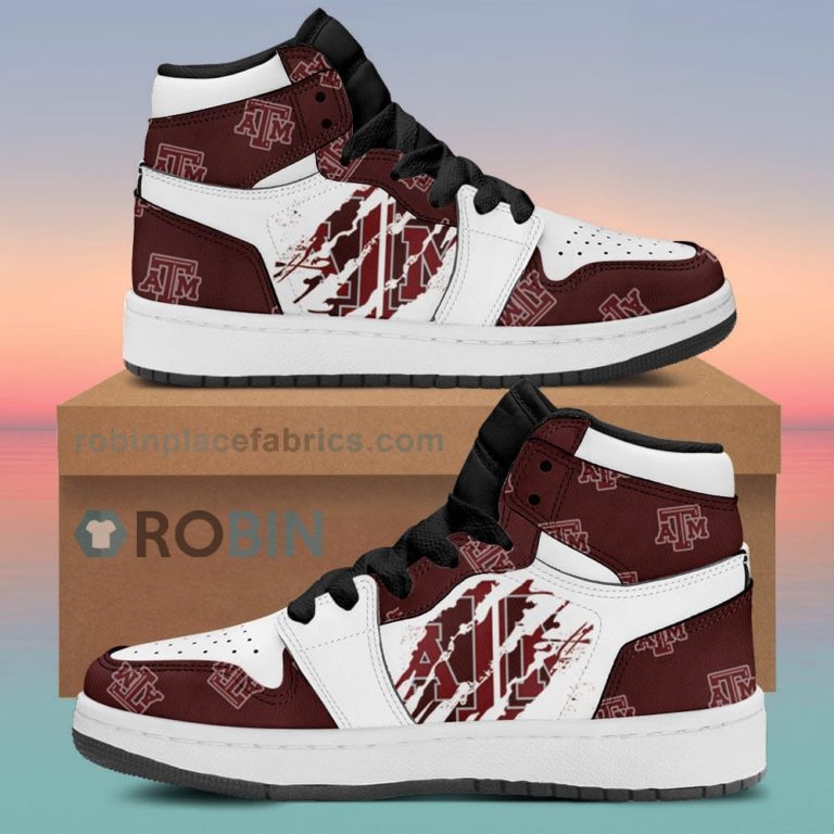Texas A&M Aggies Air Sneakers 1 – Scrath Style NCAA AJ1 Sneakers