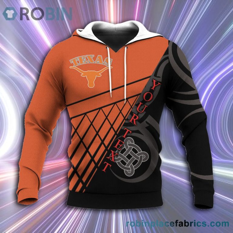Texas Longhorns All Over Print 3D Hoodie Pattern Celtic – NCAA